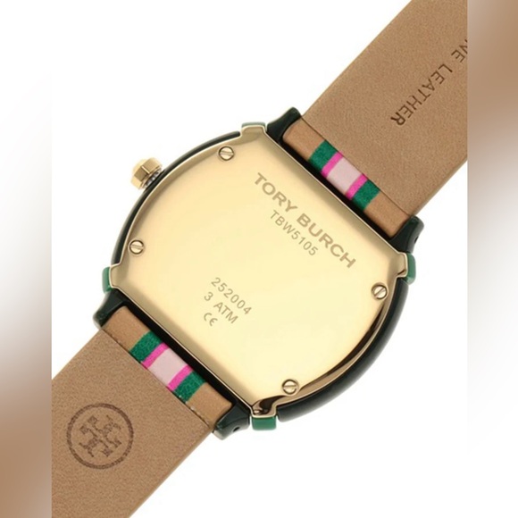 Tory Burch Women’s Blake Tan Stripe Leather Strap Watch 34mm main image 8